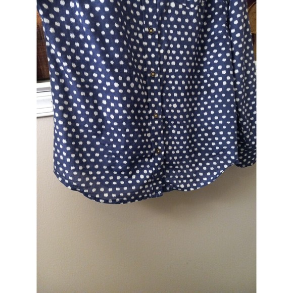 C. Wonder Womens  Purple /white Long Sleeve Silk Blend Button Down Shirt‎ Size S - Picture 5 of 10